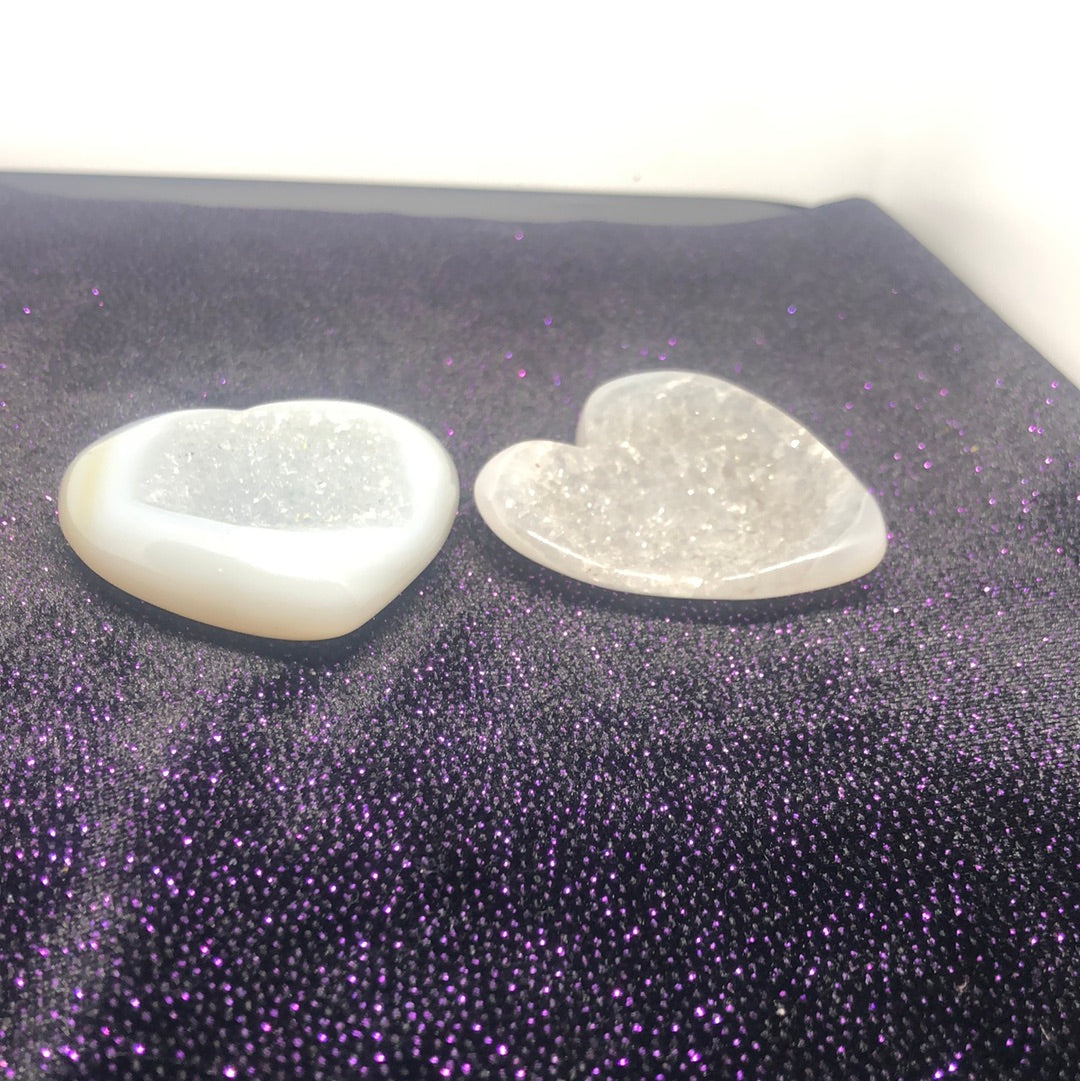 Agate heart druzy