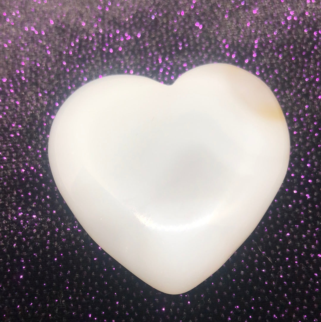 Agate heart druzy