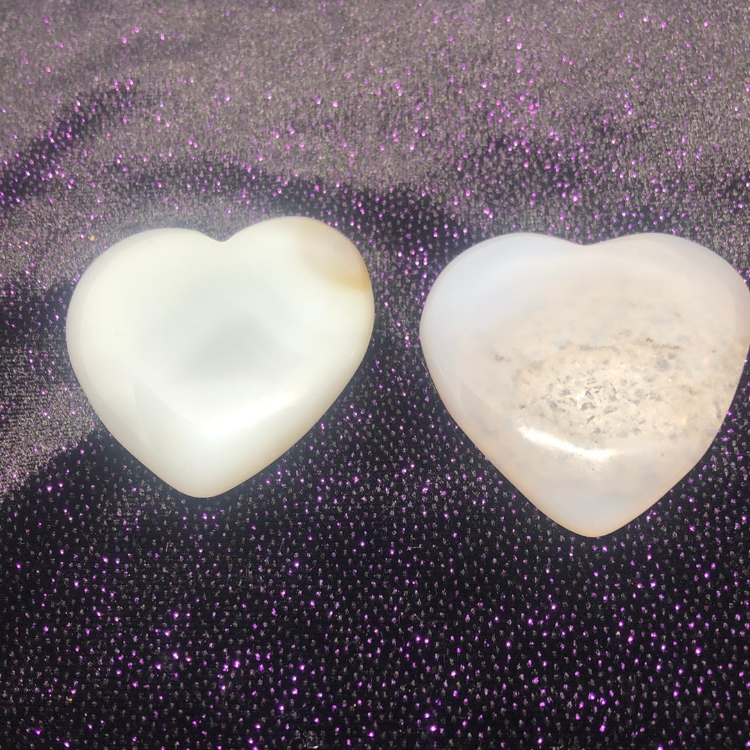 Agate heart druzy
