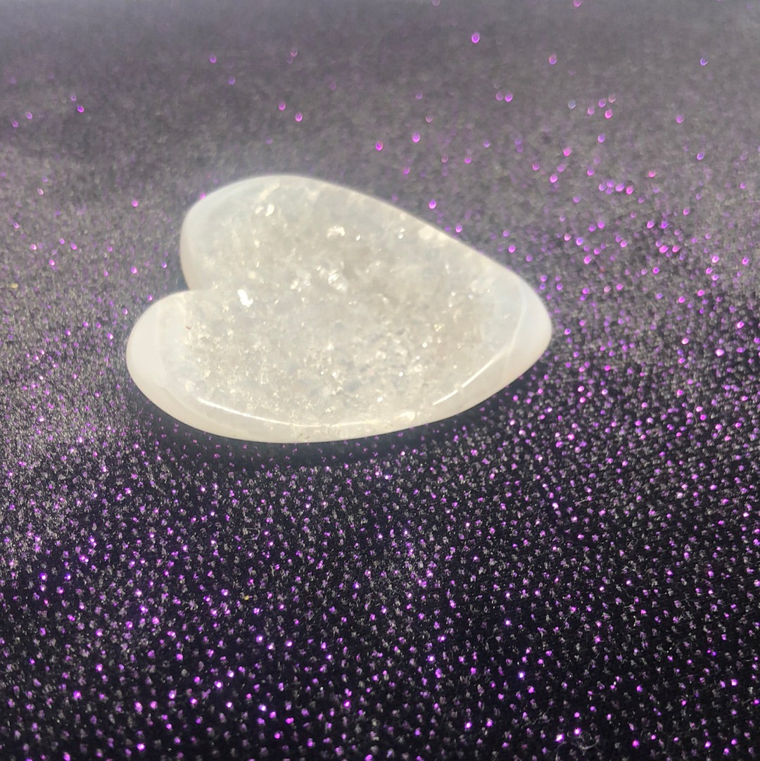 Agate heart druzy