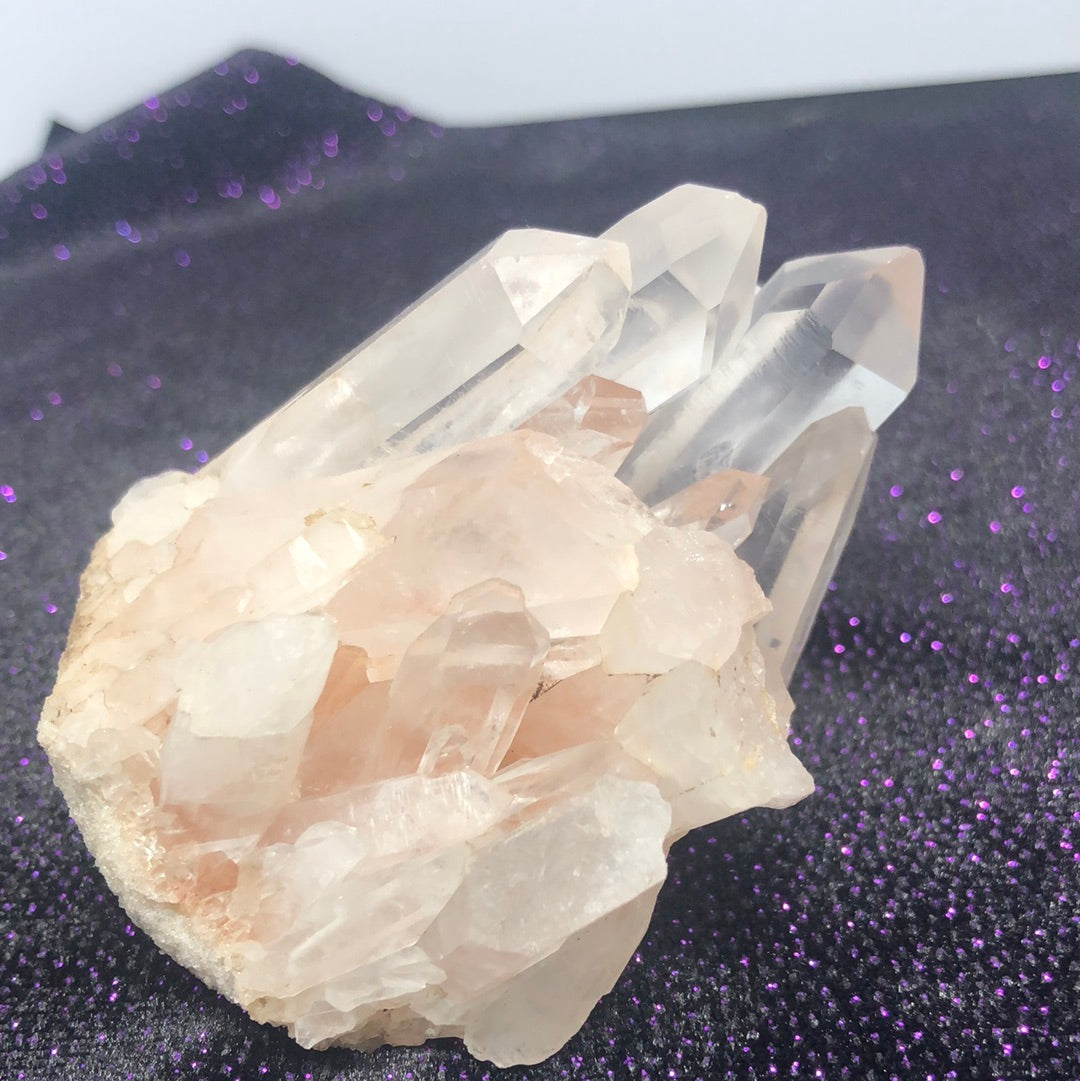 Raw clear quartz cluster
