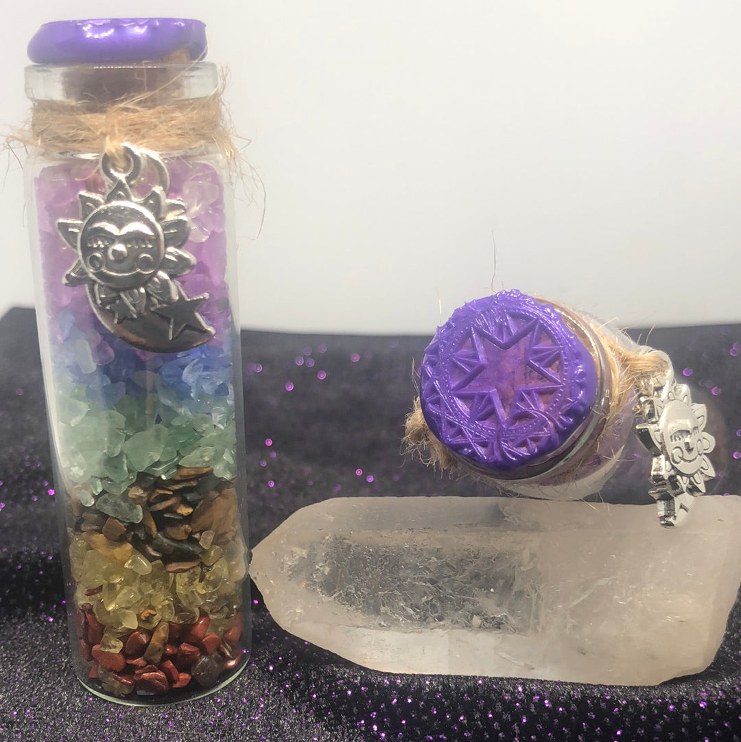 Small chakra stone bottle