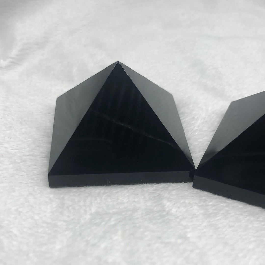 Black obsidian pyramid