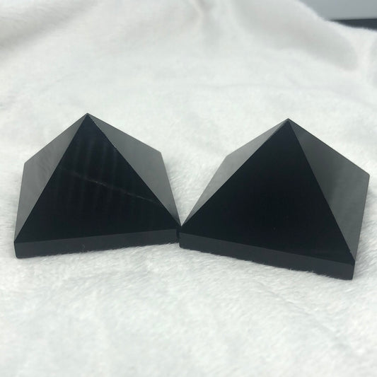 Black obsidian pyramid