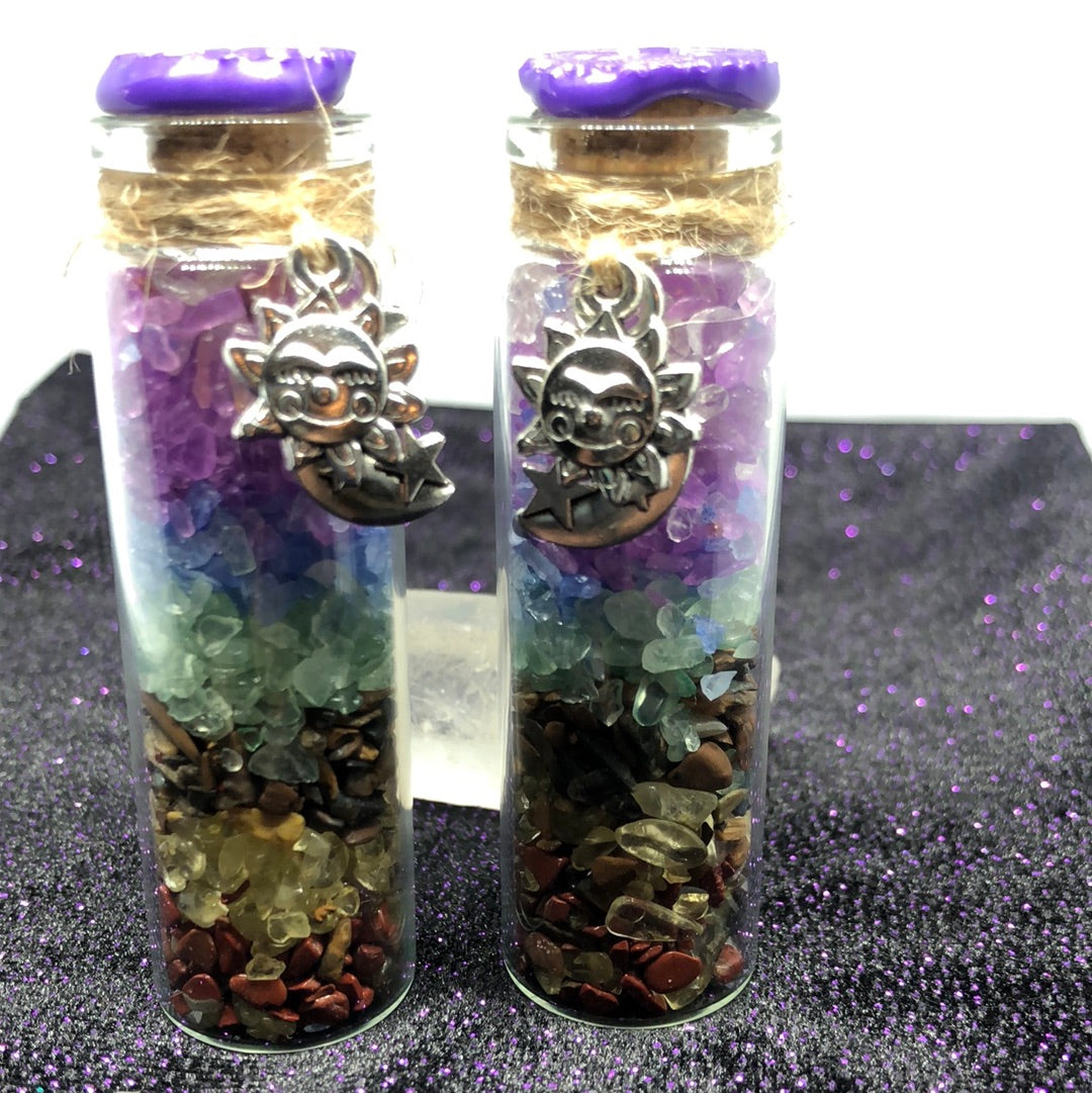 Small chakra stone bottle