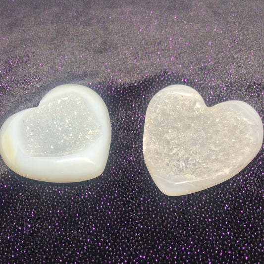 Agate heart druzy