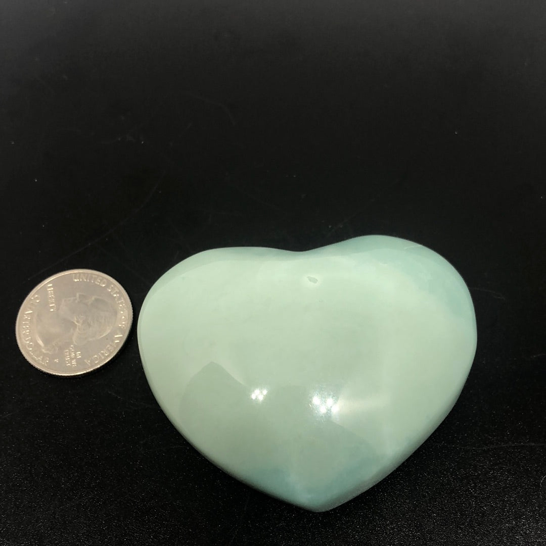 Green flower agate Heart