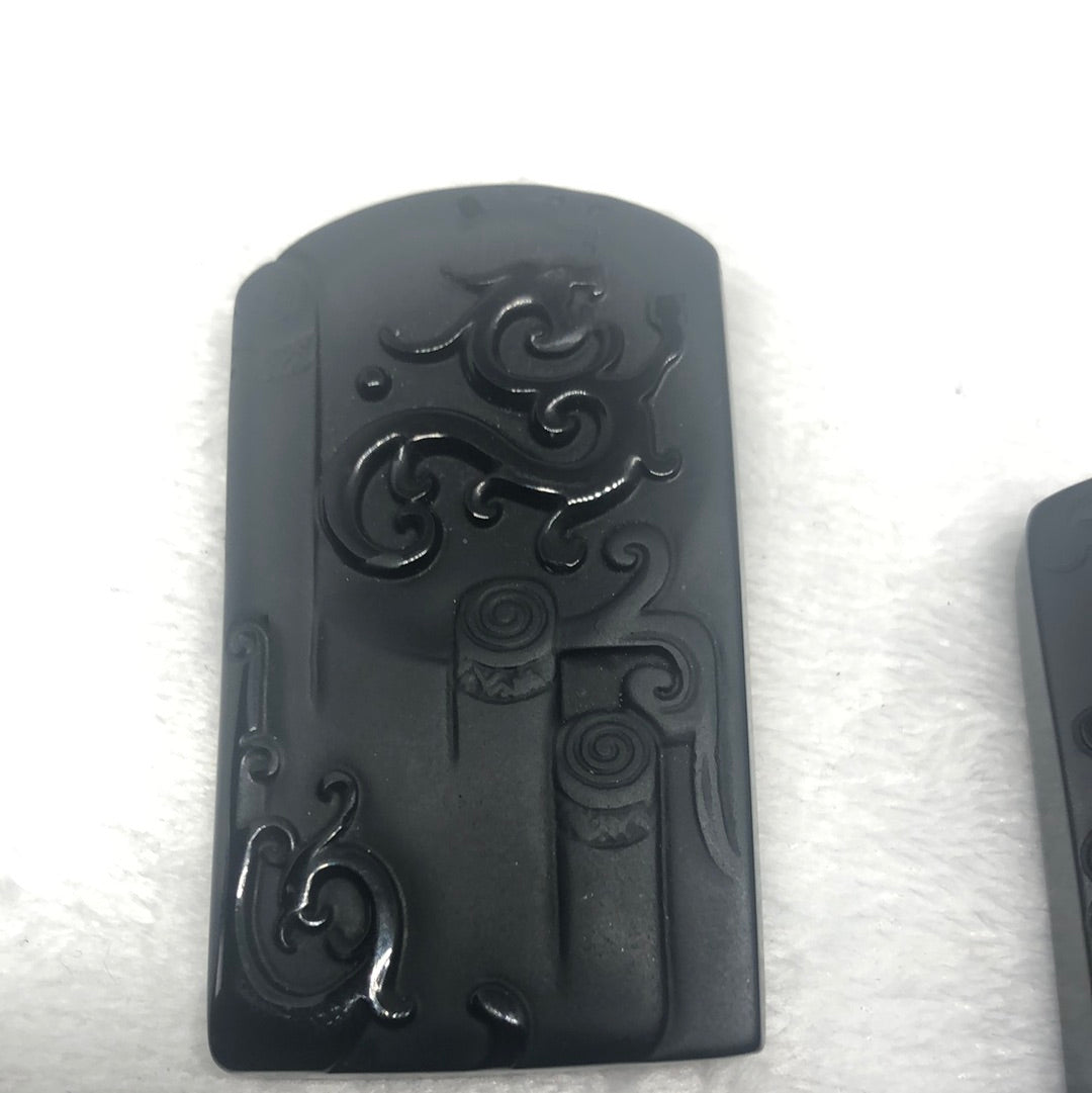 Black obsidian dragon pendants