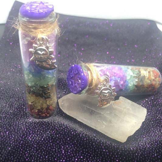 Small chakra stone bottle