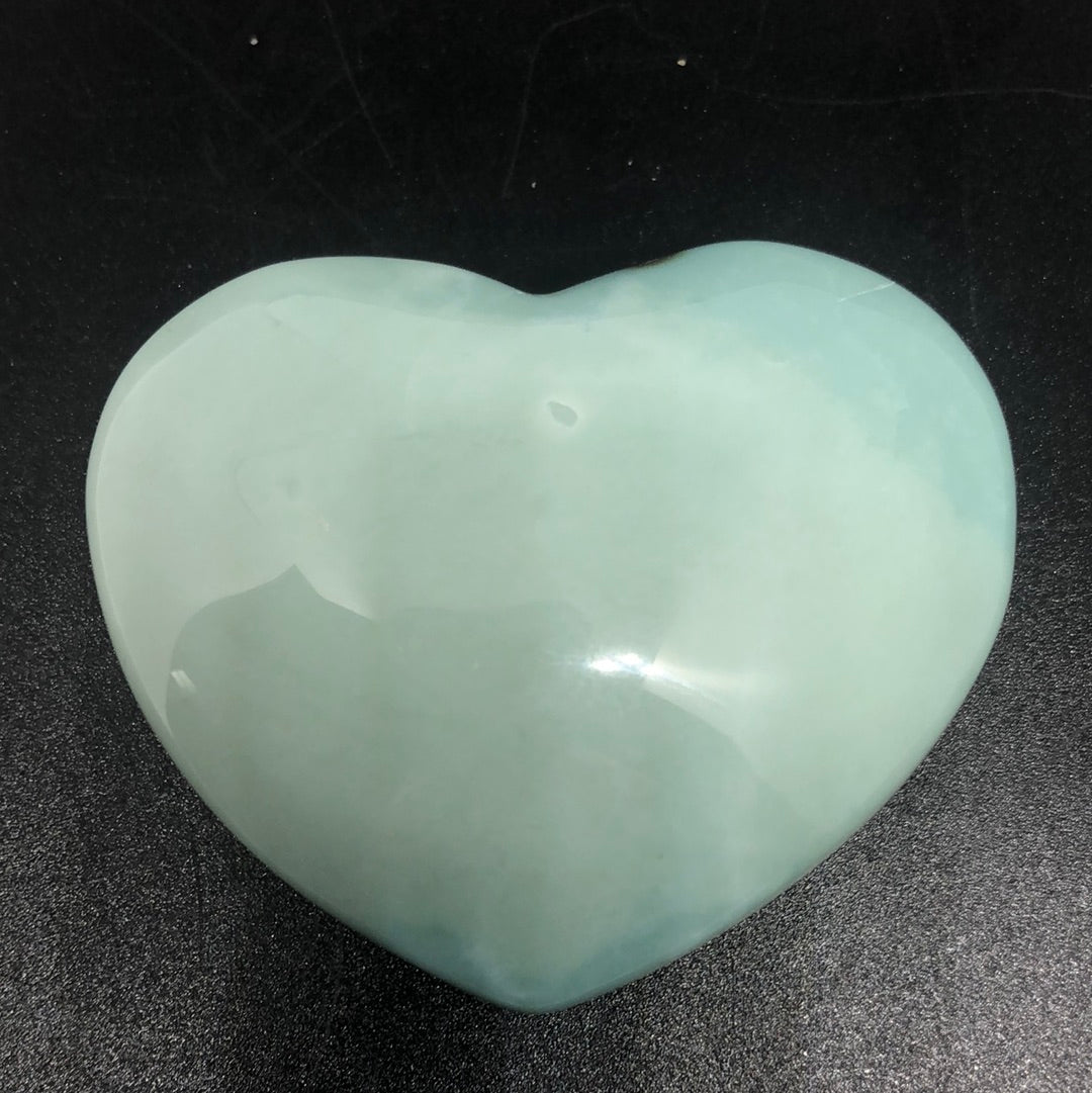 Green flower agate Heart