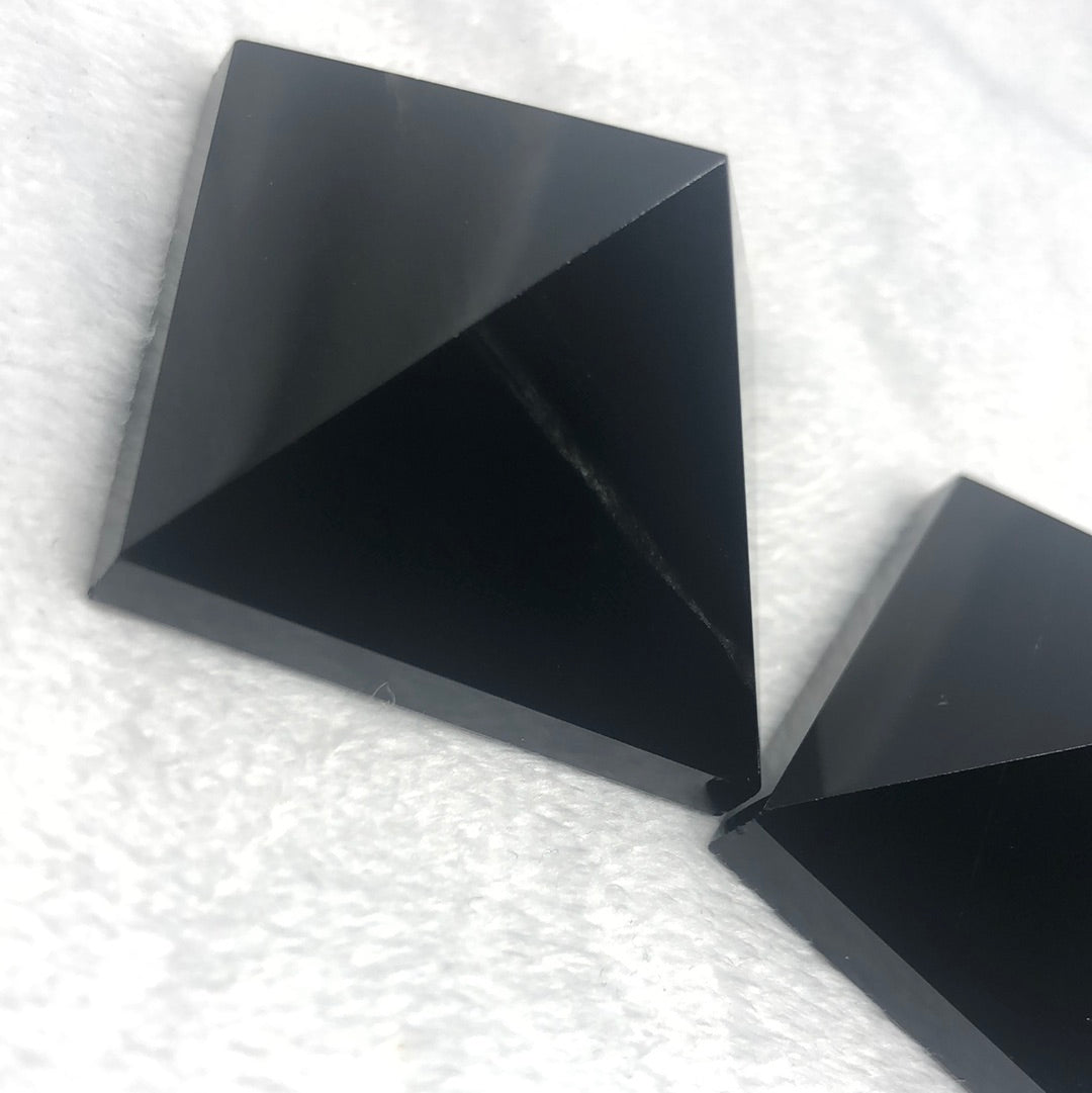 Black obsidian pyramid