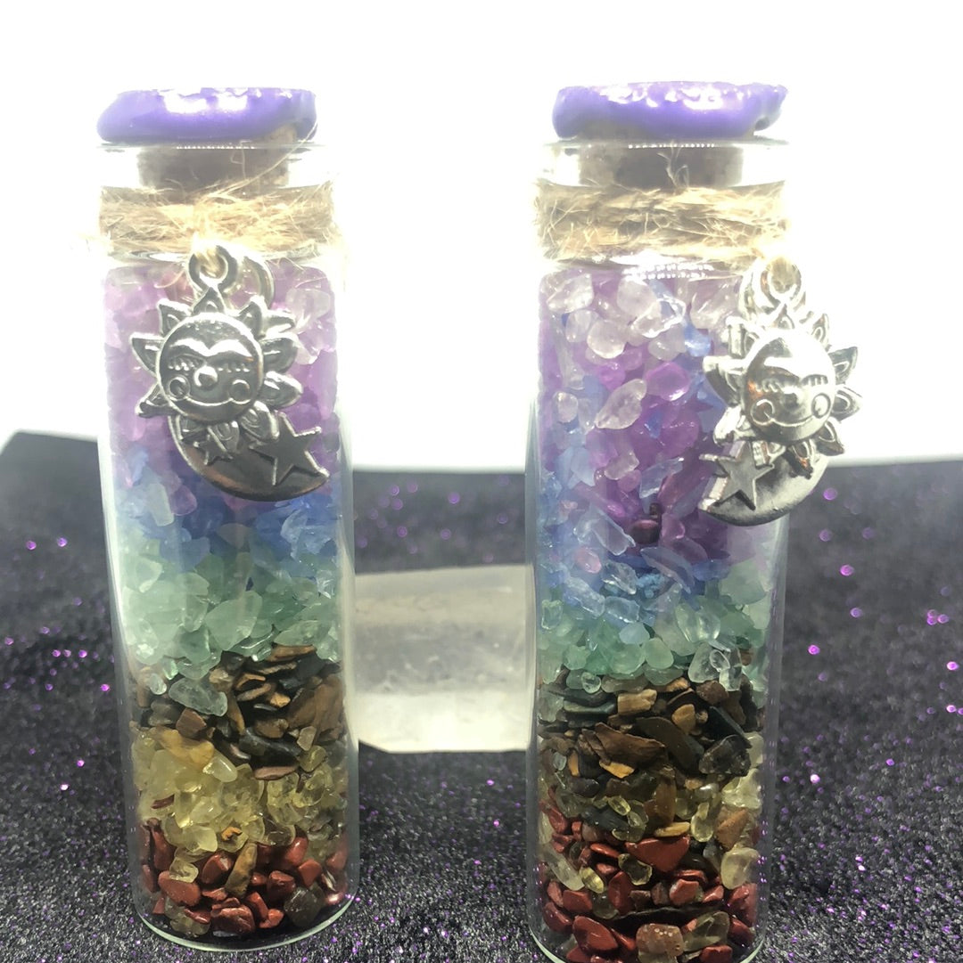 Small chakra stone bottle