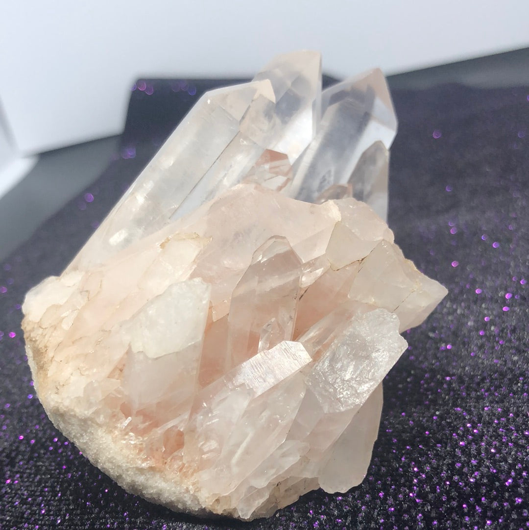 Raw clear quartz cluster