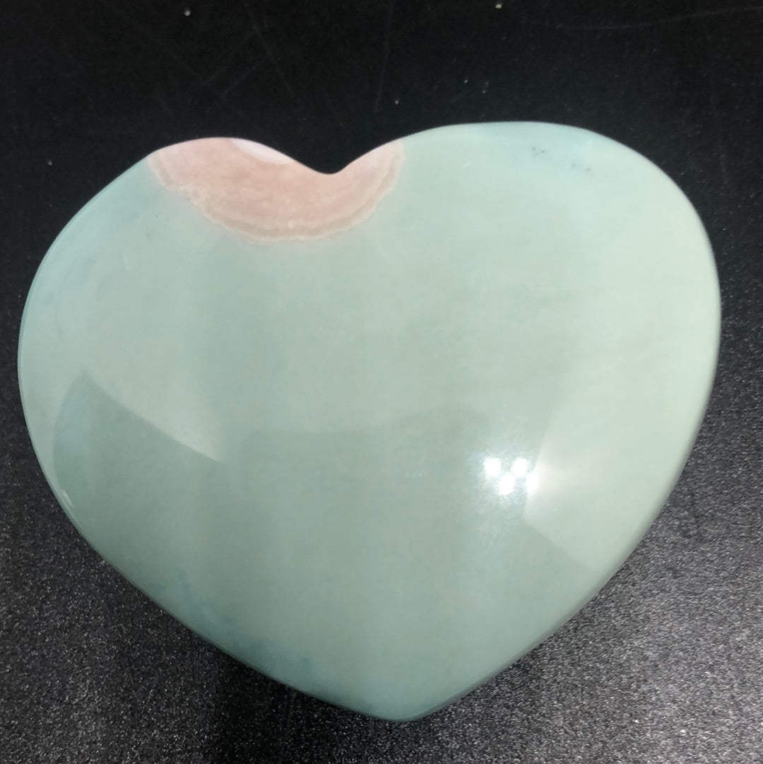 Green flower agate Heart